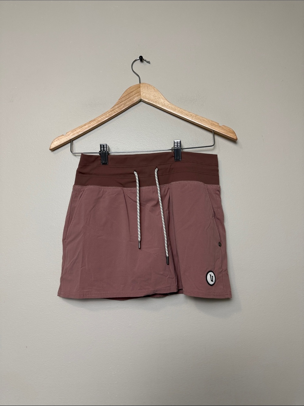 Vuori Drawstring Skort in Dusky Rose - small to medium